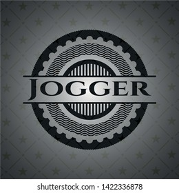 Jogger dark icon or emblem. Vector Illustration. Detailed.