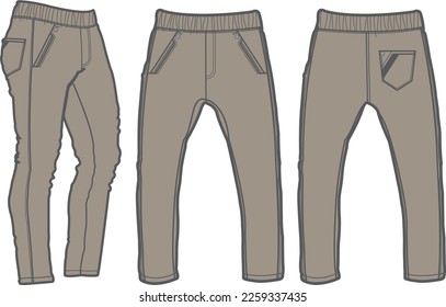 Jogger design template, Activewear waist elastic drawstring