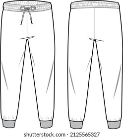 Jogger Fashion Flach Template Vektorgrafik