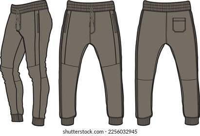 Jogger Fashion Flat Template Vector Sketch