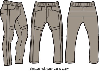 Esbozo vectorial de plantilla plana Jogger Fashion