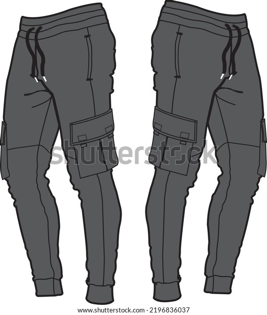 Jogger Fashion Flat Template Vector Sketch Stock Vector Royalty Free Shutterstock
