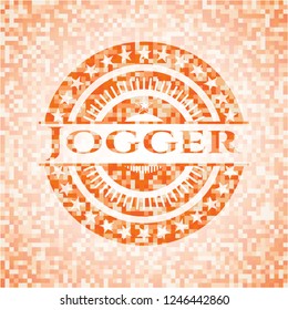 Jogger orange mosaic emblem