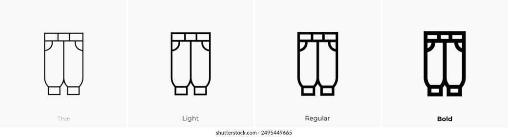 jogger pants icon. Thin, Light Regular And Bold style design isolated on white background