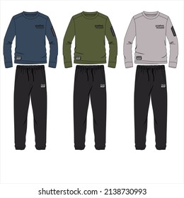 JOGGER AND SWEAT SHIRT SET FOR MEN AND TEEN BOYS IN EDITABLE VECTOR FILE