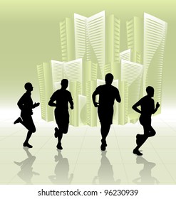 Jogger. Vector illustration.