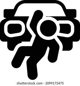 ilustración vectorial jogger aislada en un fondo transparente. iconos vectoriales de glifo para el concepto o gráficos web.