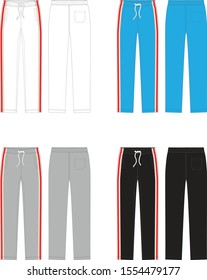 Joggers Unisex Fashion Flat Templates