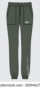 JOGGERS WTH POCKET AND PRINT DETAIL FOR WOMEN AND GIRLS BOTTOM WEAR VECTOR ILLUSTRATION