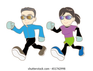 Jogging couple