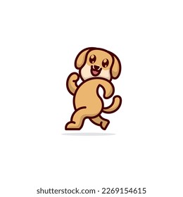 jogging dog animal cute logo