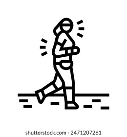 jogging elderly leisure line icon vector. jogging elderly leisure sign. isolated contour symbol black illustration