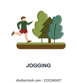 Jogging flat icon. Colored element sign from nature collection. Flat Jogging icon sign for web design, infographics and more.