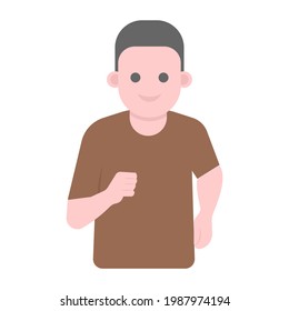 Jogging flat trendy vector male avatar 