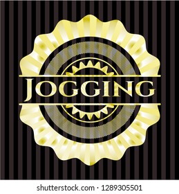 Jogging gold shiny badge