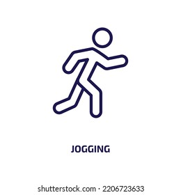 jogging icon from activity and hobbies collection. Thin linear jogging, run, fitness outline icon isolated on white background. Line vector jogging sign, symbol for web and mobile