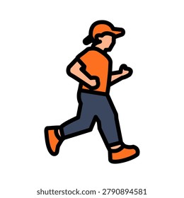 Jogging Icon Lineal Color Vector Illustration