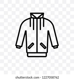 jogging jacket vector linear icon isolated on transparent background, jogging jacket transparency concept can be used for web and mobile