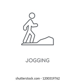 Jogging linear icon. Jogging concept stroke symbol design. Thin graphic elements vector illustration, outline pattern on a white background, eps 10.