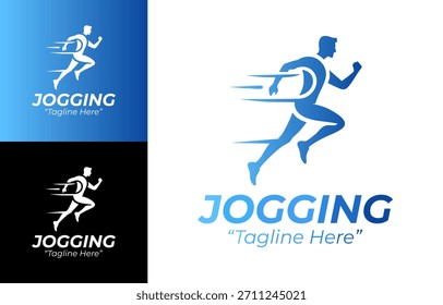 Jogging Logo Minimalist Clean Runner Badge