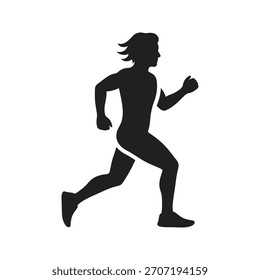 Jogging Mann Symbol für Herz-Kreislauf-Bewegung. Geeignet für Laufclubs, Fitness-Apps und Sportveranstaltungen.