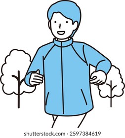 Jogging man illustration : Vector