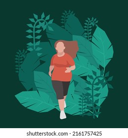 Jogging in nature vector illustration isolated