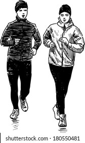 jogging people