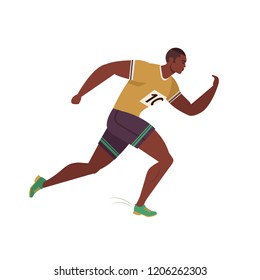 Jogging person. Runner in motion. Running men sports background. People runner race, training to marathon, jogging and running illustration.