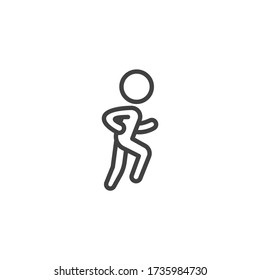 Icono de línea de ejercicio de ejecución de jogging. signo de estilo lineal para concepto móvil y diseño web. Icono de vector de contorno deportivo de atletismo en ejecución. Símbolo, ilustración del logotipo. Gráficos vectoriales
