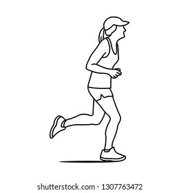 Jogging and running illustration, Vector design