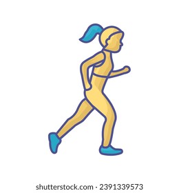 
jogging, running, outdoor exercise,  icon  isolated on white background vector illustration Pixel perfect

