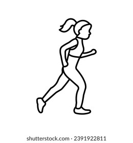 jogging, running, outdoor exercise,  icon  isolated on white background vector illustration Pixel perfect

