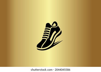 Jogging Shoe Basic and elegant minimal artistic design in Green initial based Icon logo-vector