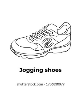 Jogging shoes, Vector illustration of hand drawn graphic Footwear, shoes. drawing Design isolated object.