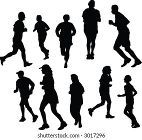 Jogging silhouettes