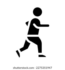 jogging solid icon illustration vector graphic