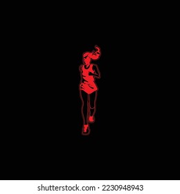jogging sport logo template vector