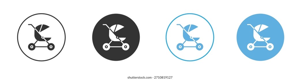Jogging Kinderwagen Symbol. Entwurfsvorlage für Grafiksymbol
