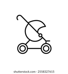 Jogging stroller icon Symbol mark in Outline style