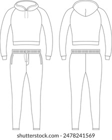 Jogging Suits Plain White Sketch Mockup For Women