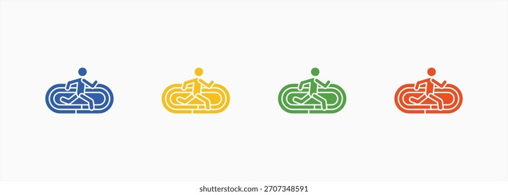 Symbol "Joggingspur" Farbe für mehrere Stilkollektionselemente für Design festlegen