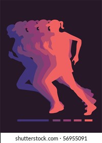 Jogging women vector