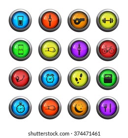 Jogging and workout icons set for web sites and user interface