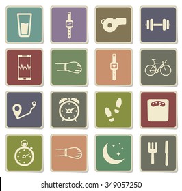Jogging and workout label icons for web