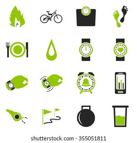 Jogging and workout modern monitoring apps symbol for web icons
