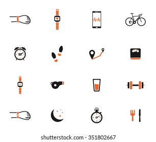 Jogging and workout simply icons