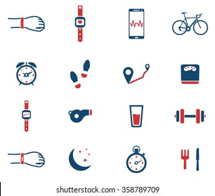 Jogging and workout simply icons for web