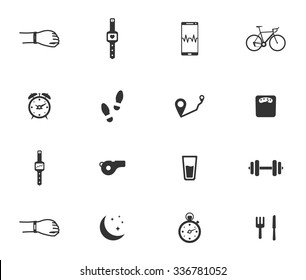 Jogging and workout simply symbols for web icons
