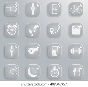 Jogging and workout simply symbols for web icons